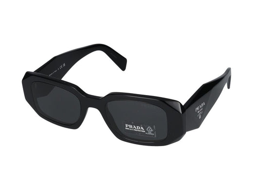 Prada 0pr Rectangular Acetate Sunglasses — Black