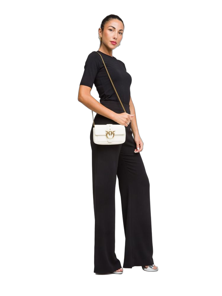 Pinko Crossbody Bag — White Lamb Leather