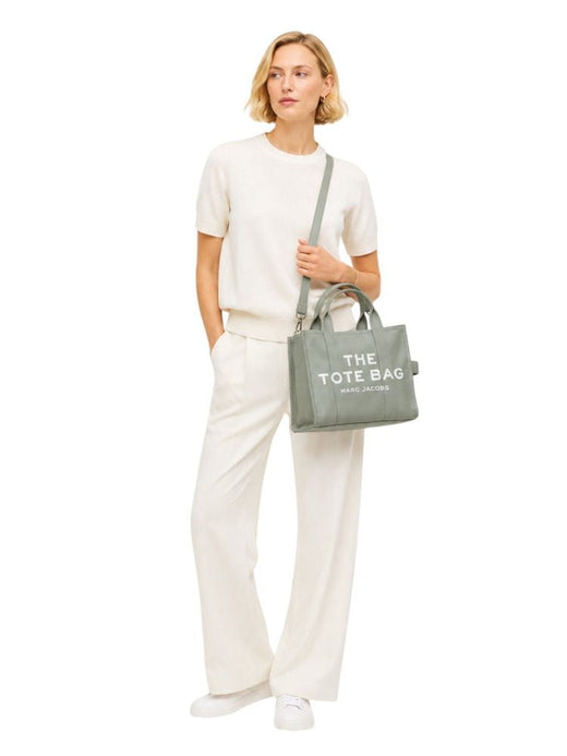 Marc Jacobs Logo-Embroidered Cotton Tote Bag — Gray