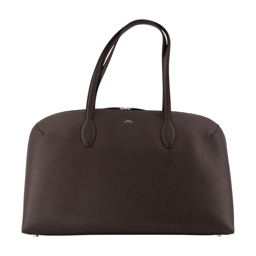 Toteme Day Shopper Tote Bag — Brown Calfskin
