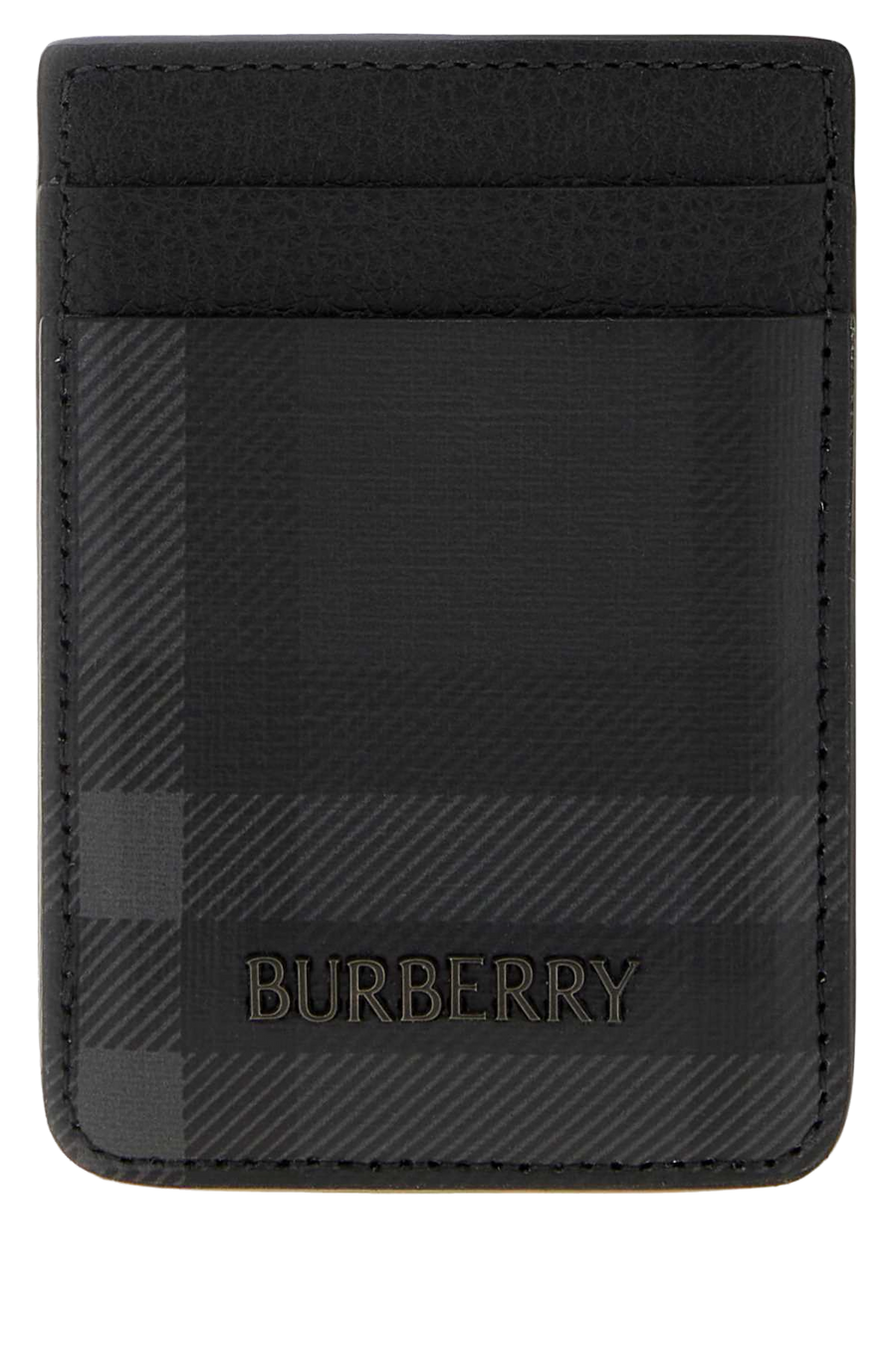 Burberry Magnetic Card Case — Black Exterior: Cotton Calf Wallet