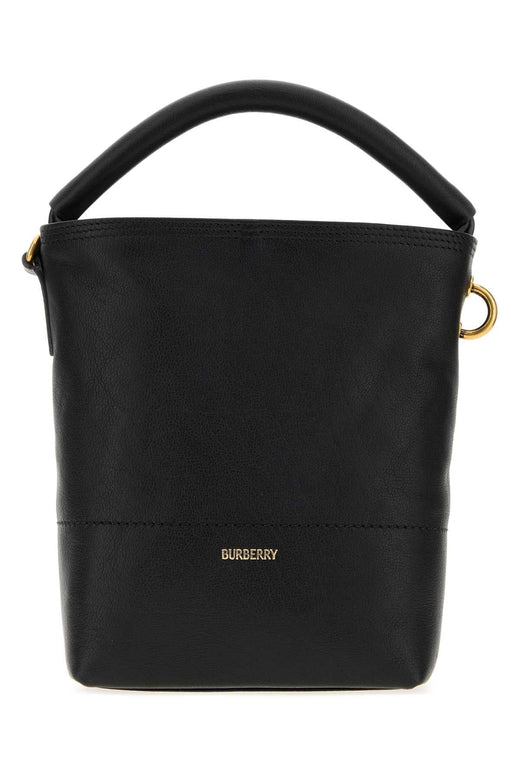 Burberry Calf Leather Top Handle Bag — Black