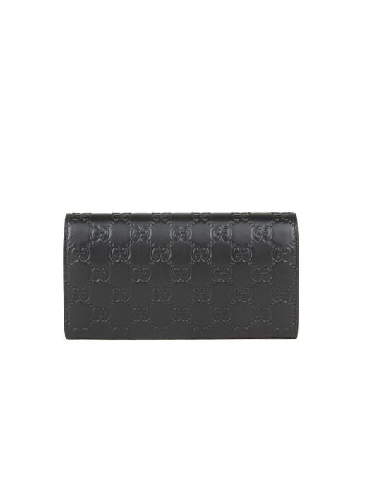 Gucci Gg Signature Embossed Calf Leather Wallet — Black