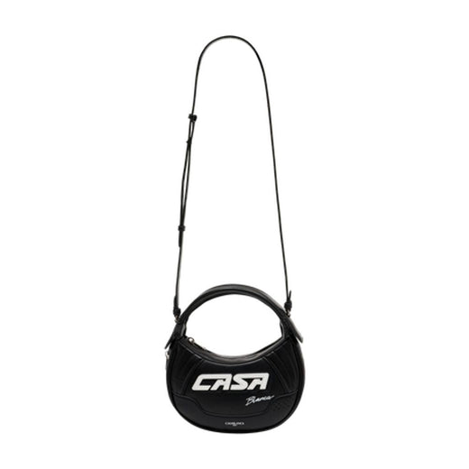 Casablanca Exotic Leather Crescent Shoulder Bag — Black Exotic_leather