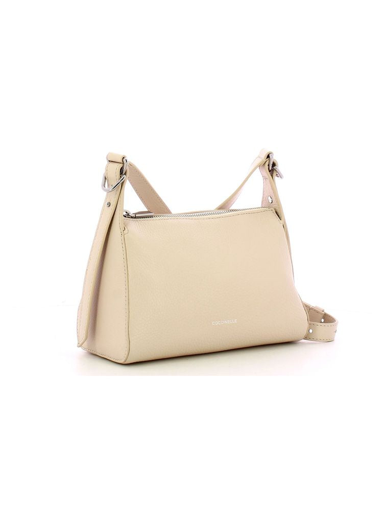 Coccinelle Bishop Crossbody Bag — White Cow Leather