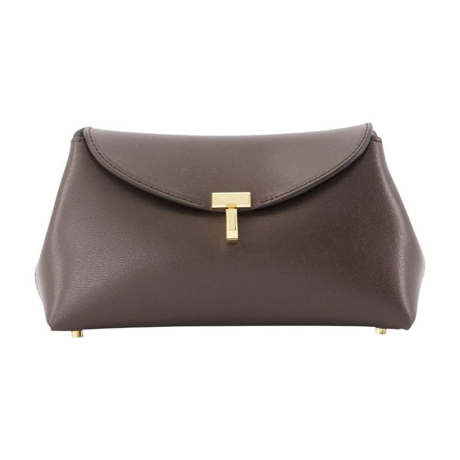 Toteme Leather Clutch — Black Cowhide