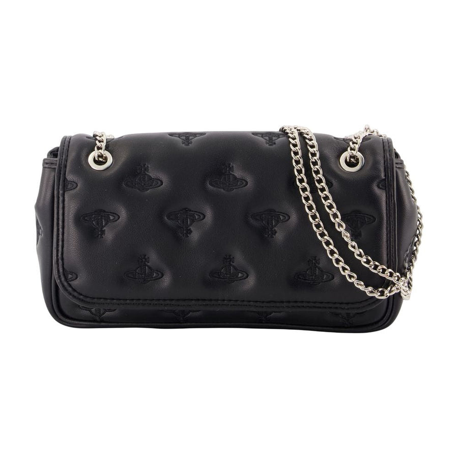 Vivienne Westwood Logo-Embossed Quilted Crossbody Bag — Black Synthetic