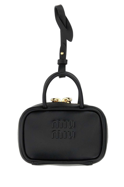 Miu Miu Leather Top Handle Wallet — Black