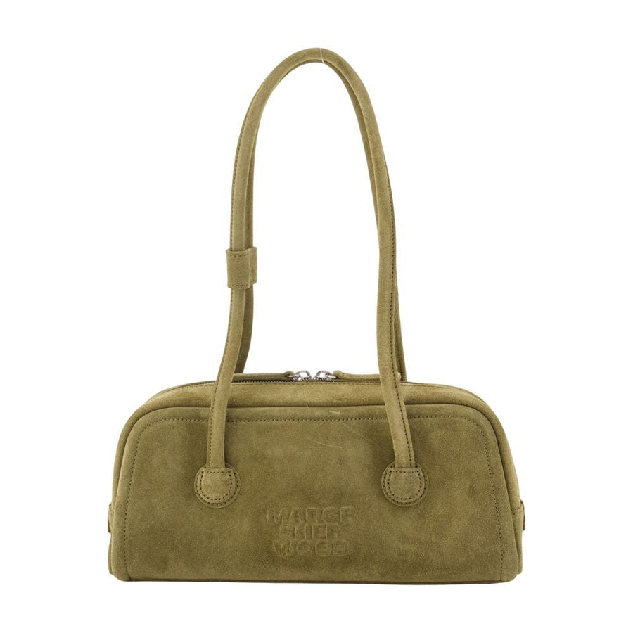 Marge Sherwood Boston Shoulder Bag — Khaki Cowhide