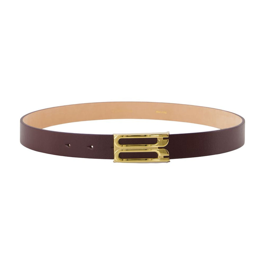 Victoria Beckham Belt — Burgundy Calfskin