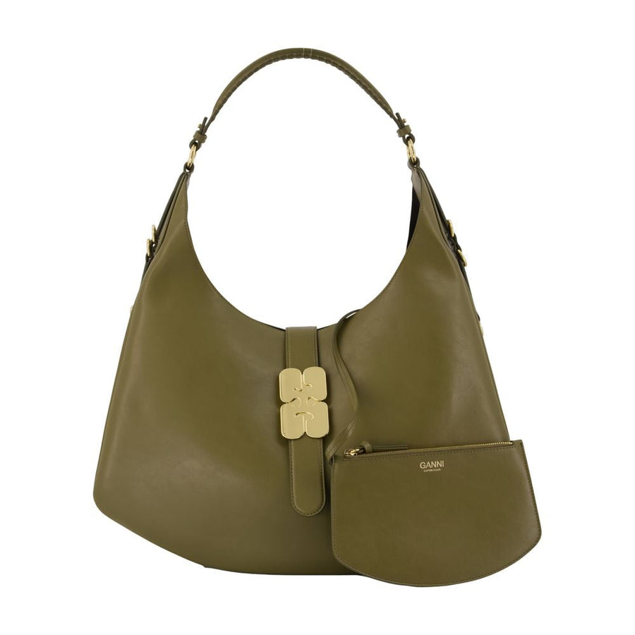 Ganni Kat Shoulder Bag — Green Synthetic