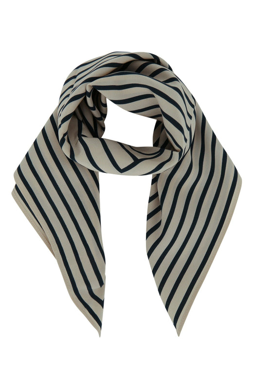Toteme Monogram Scarf — Cream Silk Scarfs