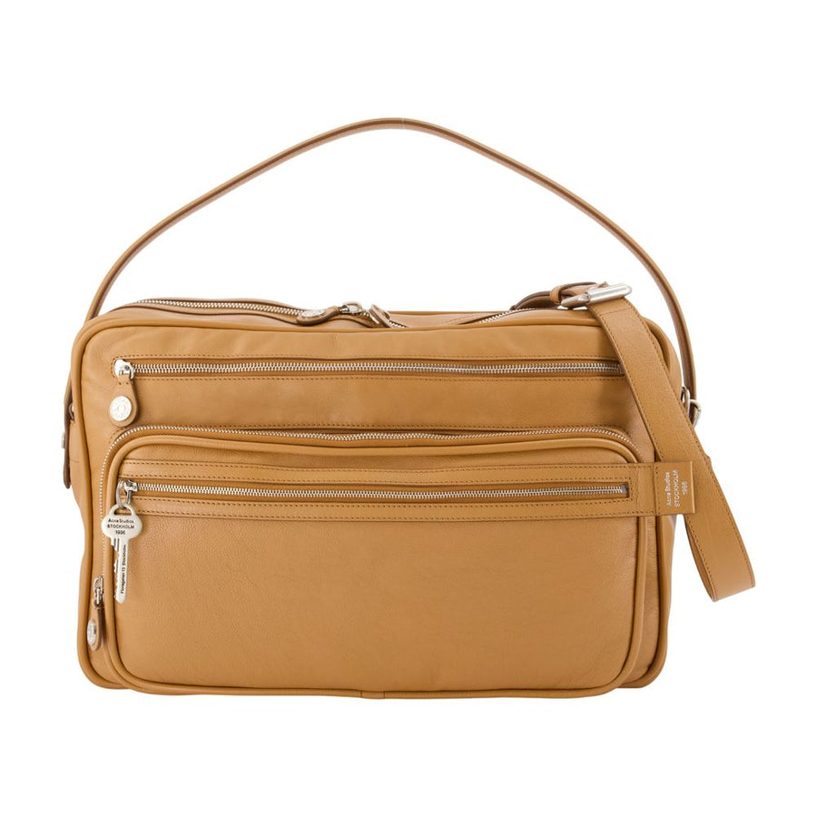 Acne Studios Camero Camera V Shoulder Bag — Brown Calfskin
