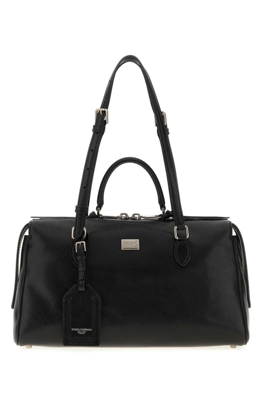 Dolce & Gabbana Calf Leather Shoulder Bag — Black Hand