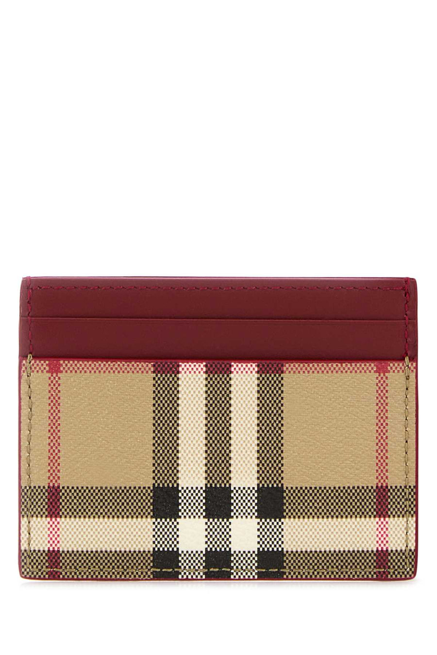 Burberry Vintage Check Card Case — Red Wallet