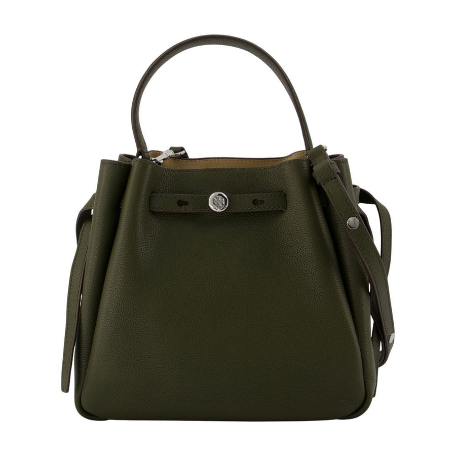 Tory Burch Bucket Bag — Green Calfskin