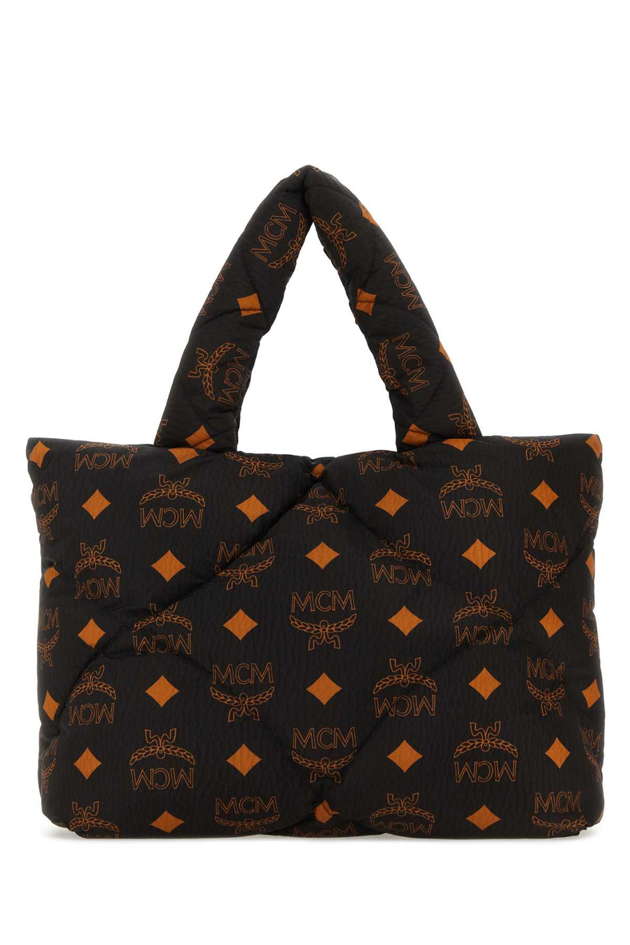 Mcm Printed Nylon Shoulder Bag — Black Exterior: Lining