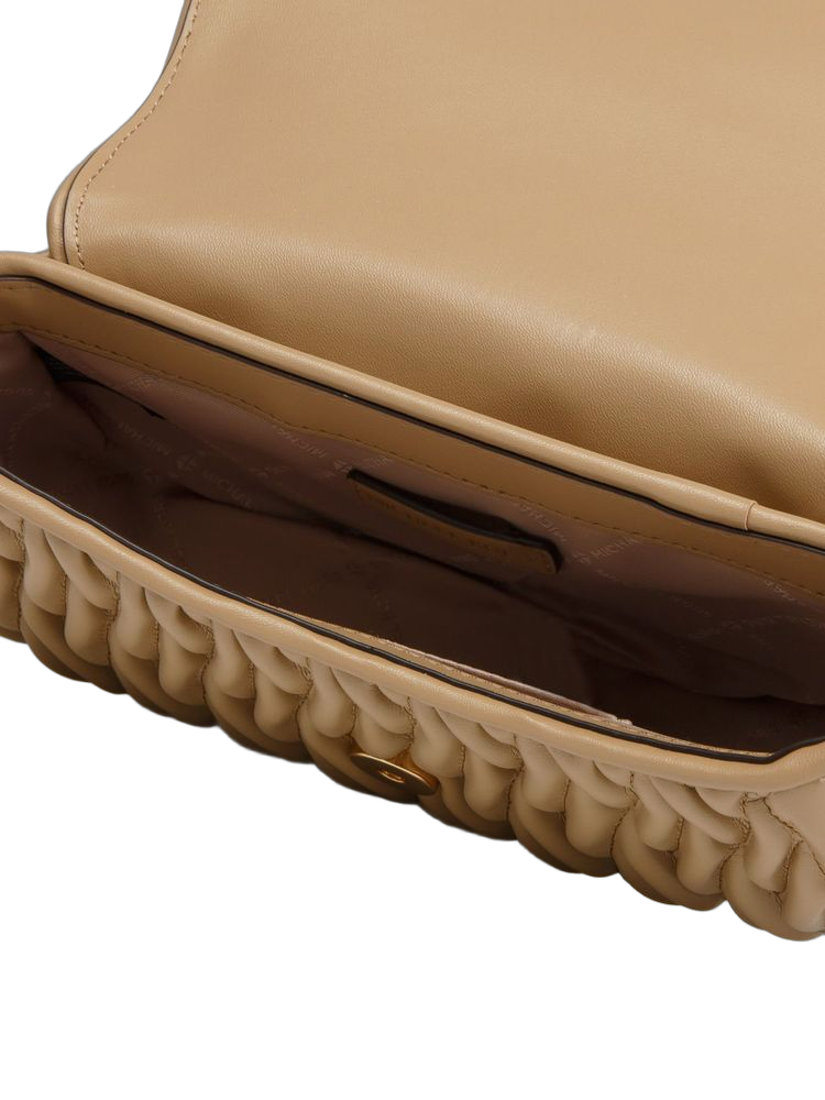 Michael Kors Mila Crossbody Bag — Beige Polyvinyl Chloride