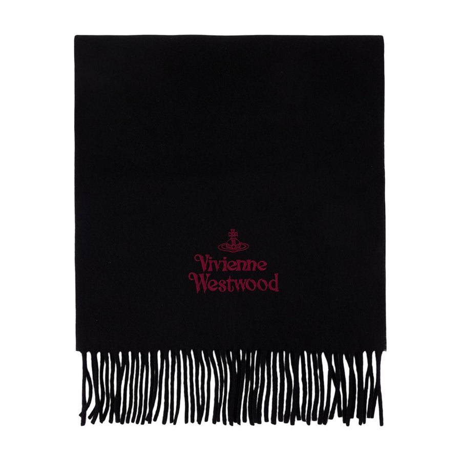 Vivienne Westwood Wool Fringed Scarf — Black Scarfs