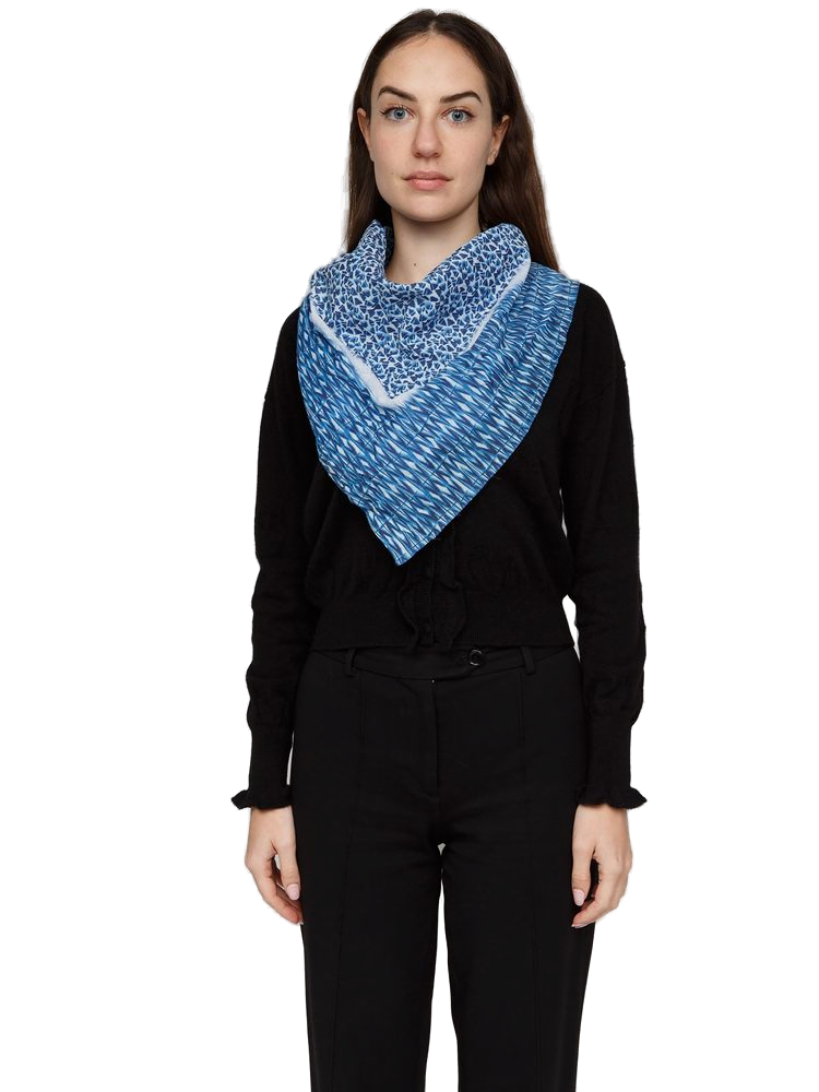 Pinko Belinda Scarf — Blue Cotton Scarfs