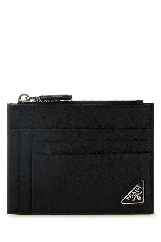 Prada Saffiano Leather Card Case — Black Vitello Wallet