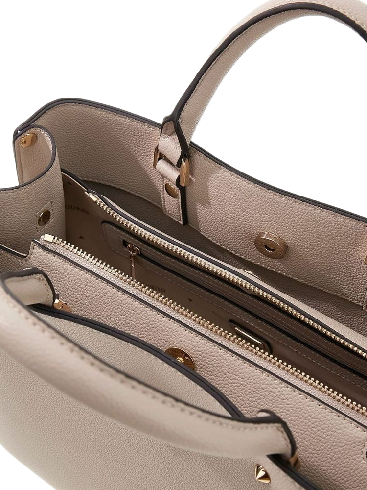 Guess Structured Polyurethane Shoulder Bag — Beige