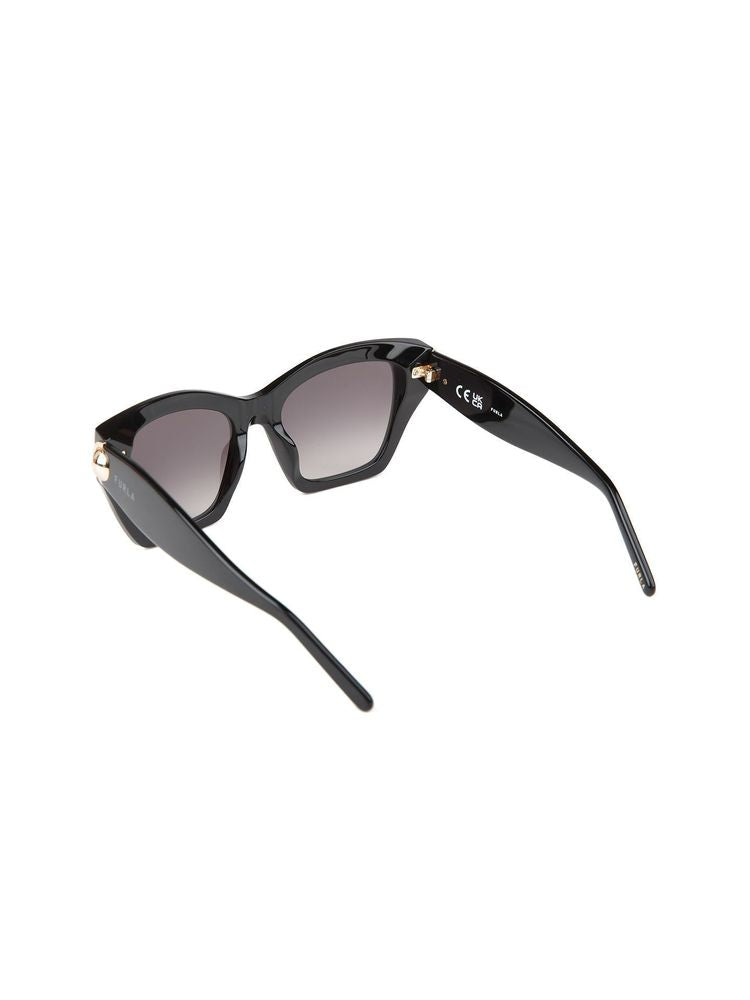 Furla Sfu979 Glossy Black Acetate Sunglasses —