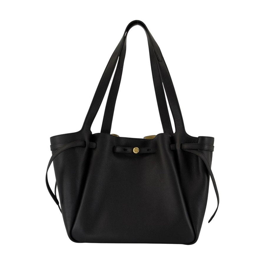 Tory Burch Romy Tote Bag — Black Cowhide