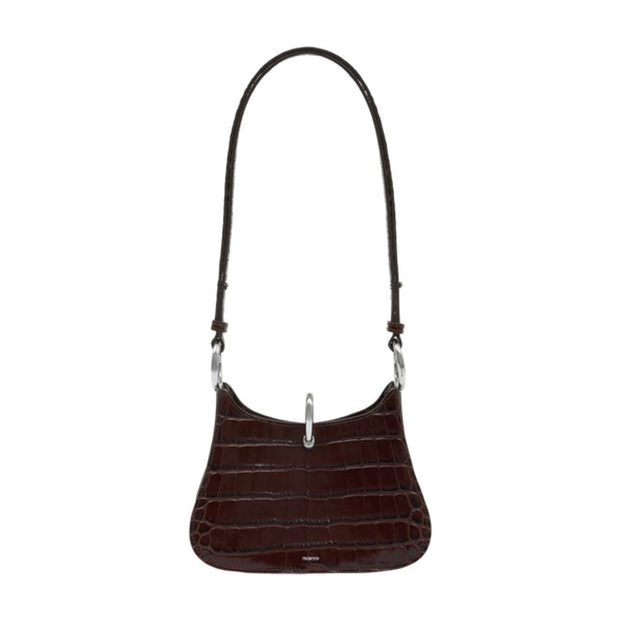 Rabanne Ring Shoulder Bag — Brown Calfskin