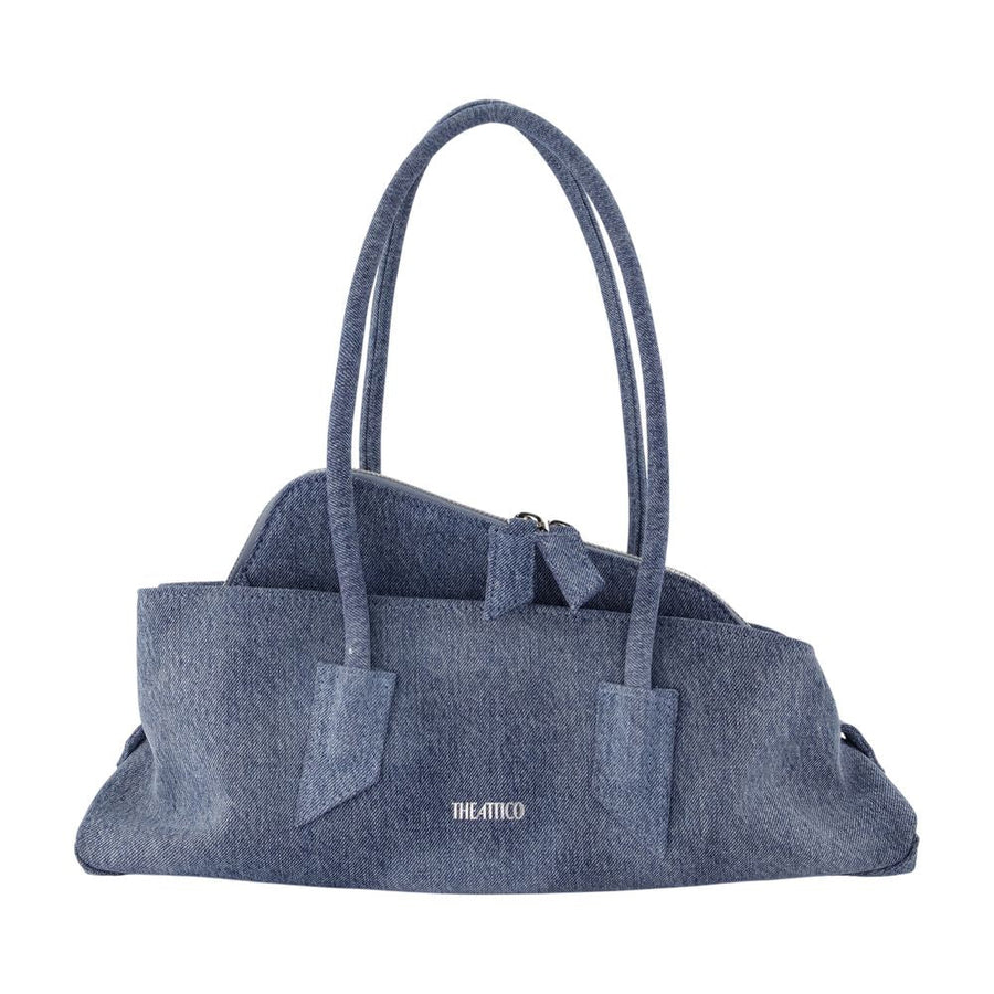 The Attico Shoulder Bag — Blue Cotton
