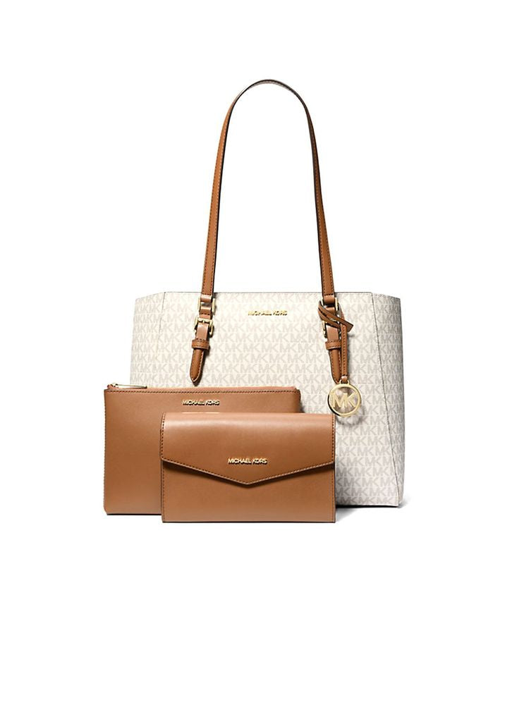 Michael Kors Charlotte Tote Bag — Beige 88.coated Canvas