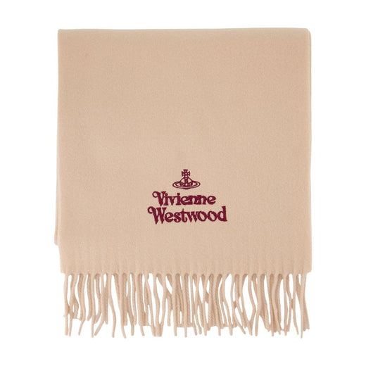 Vivienne Westwood Wool Fringed Scarf — Beige Scarfs