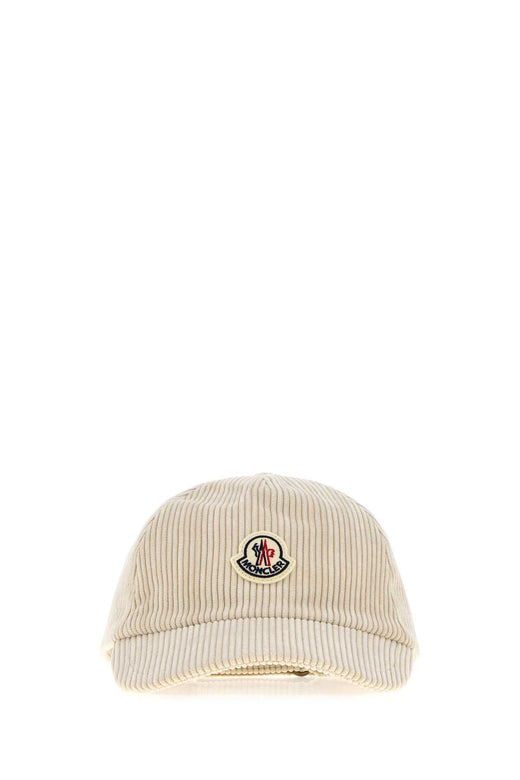 Moncler Baseball Stretch Corduroy Cap — Beige Caps