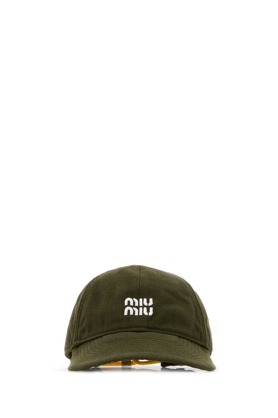 Miu Miu Hat Logo-Embroidered Cotton Baseball Cap — Green Caps