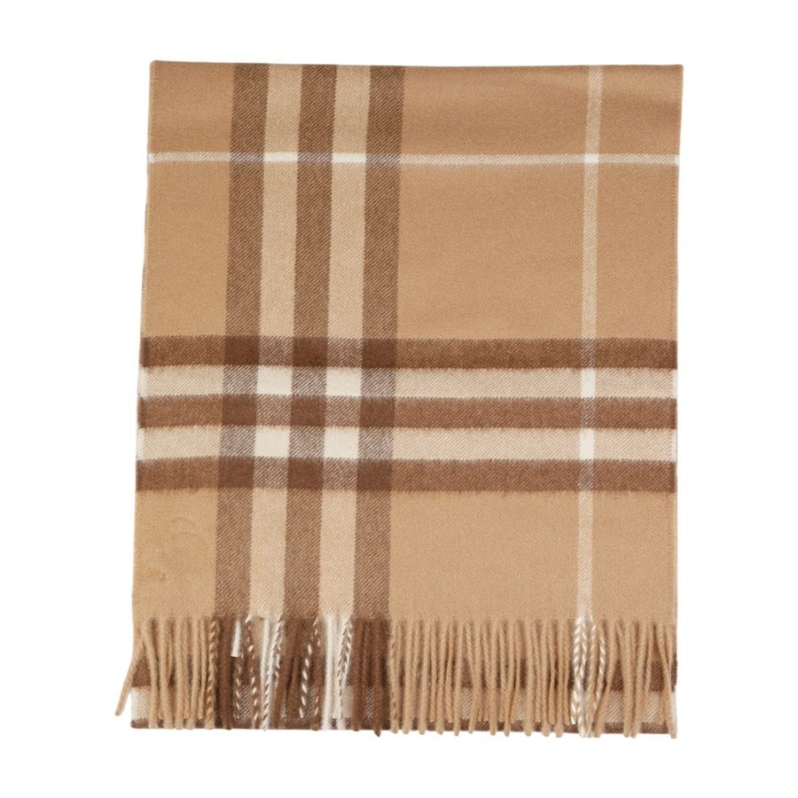 Burberry Giant Check Cashmere Scarf — Brown Scarfs