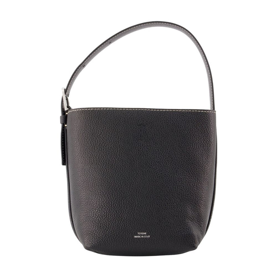 Toteme Petite Belted Shoulder Bag — Black Calfskin