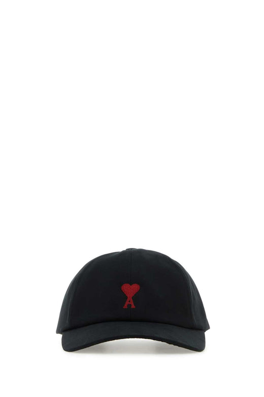 Ami Paris Bfucp006aw0041 Cotton Baseball Cap — Black Exterior: Caps