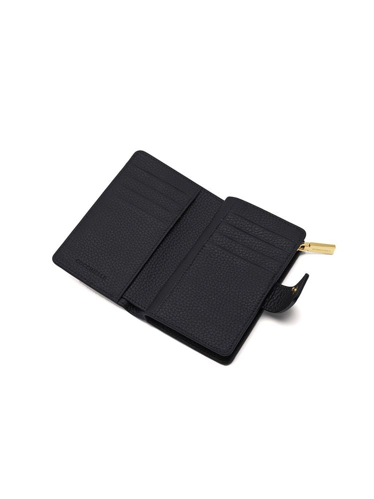 Coccinelle Grained Cowhide Wallet — Black
