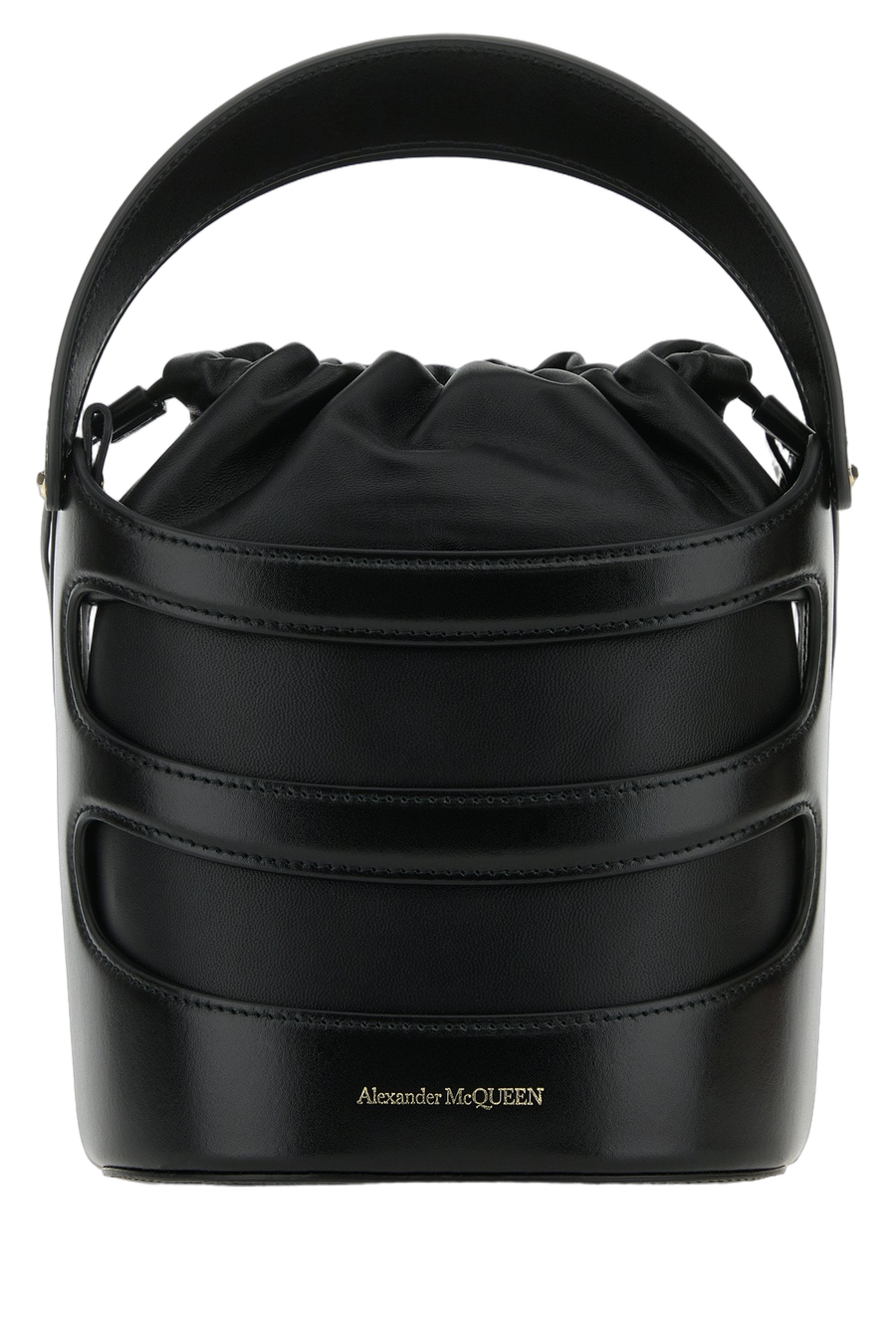 Alexander Mcqueen Quilted Calfskin Bucket Bag — Black Lb Vitello