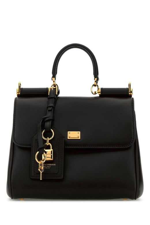 Dolce & Gabbana Calf Leather Top Handle Bag — Black