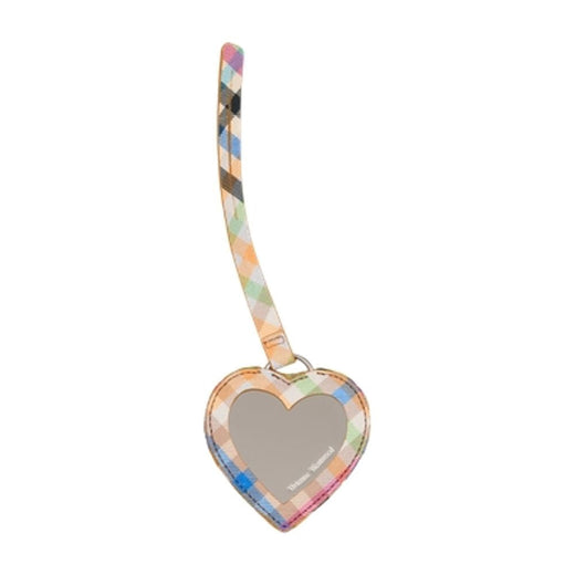Vivienne Westwood Argyle Wool Heart Mirror Keychain Charm — Multicolor Belt