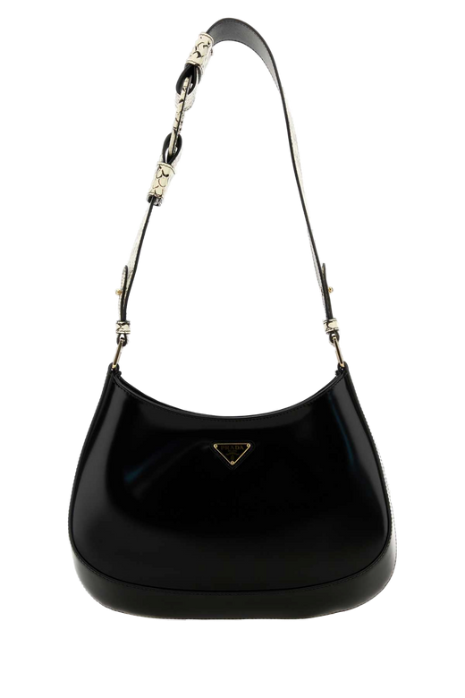 Prada Cleo Shoulder Bag — Black Vitello-homalopsis Buccata