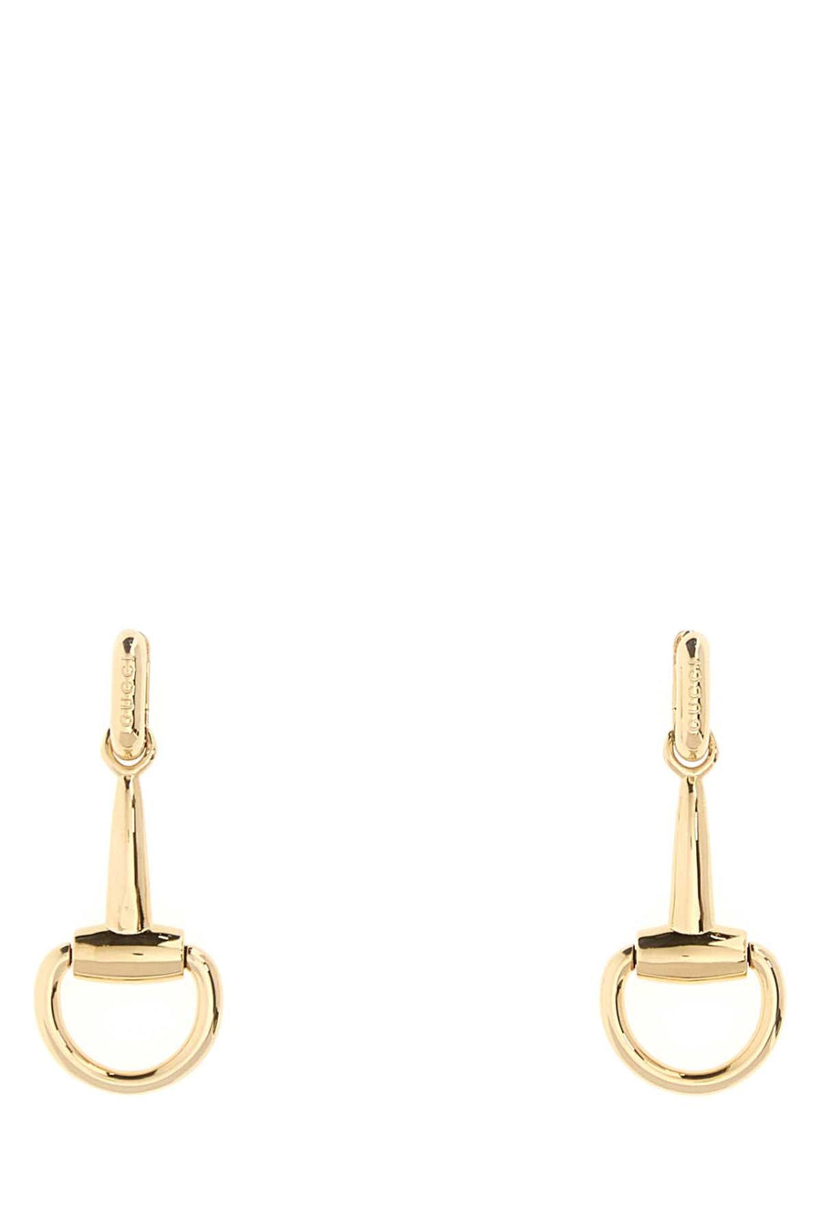 Gucci Gold Metal Horsebit Earrings —