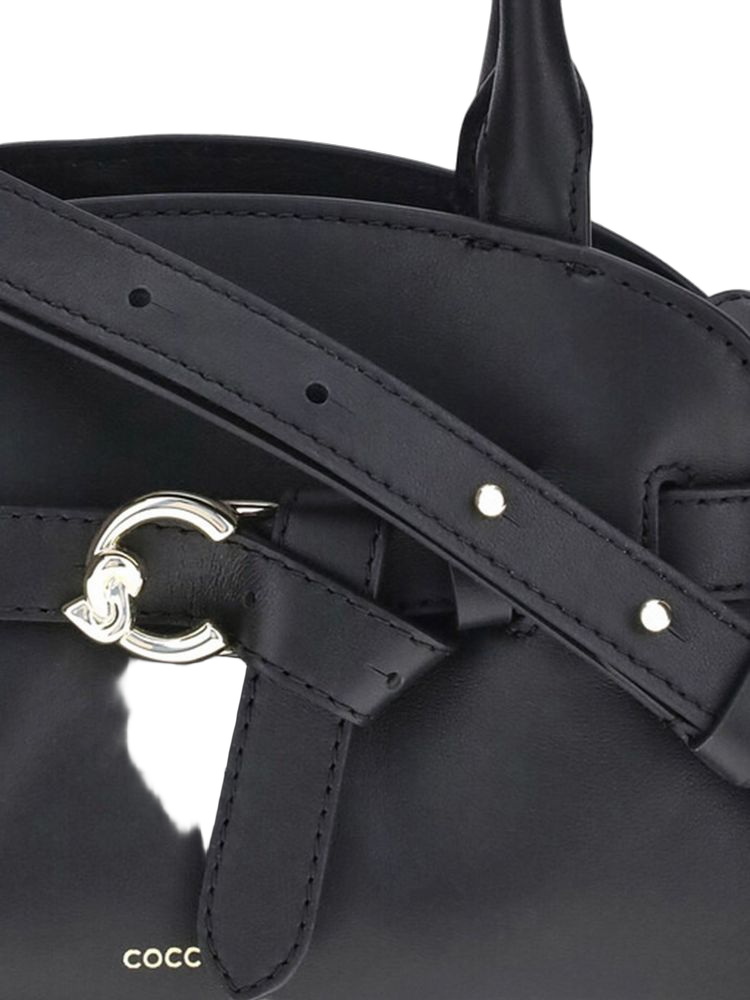 Coccinelle Structured Cowhide Shoulder Bag — Black