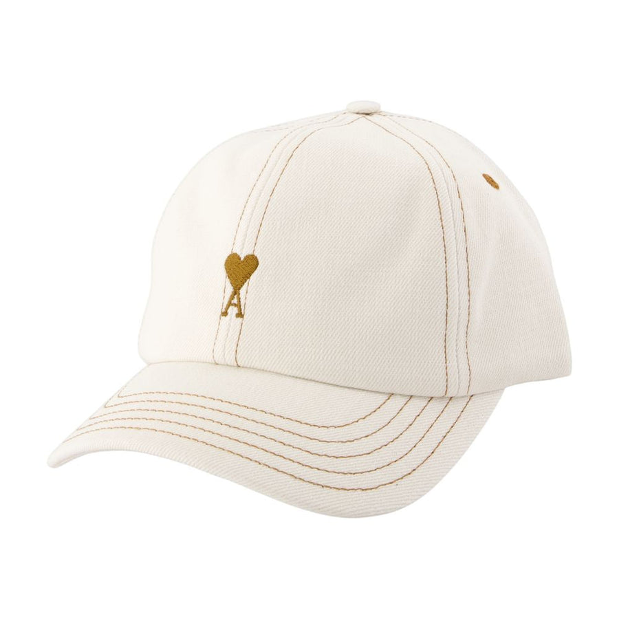 Ami Paris Ucp264.de0134-136 Baseball Cap — White Cotton Caps