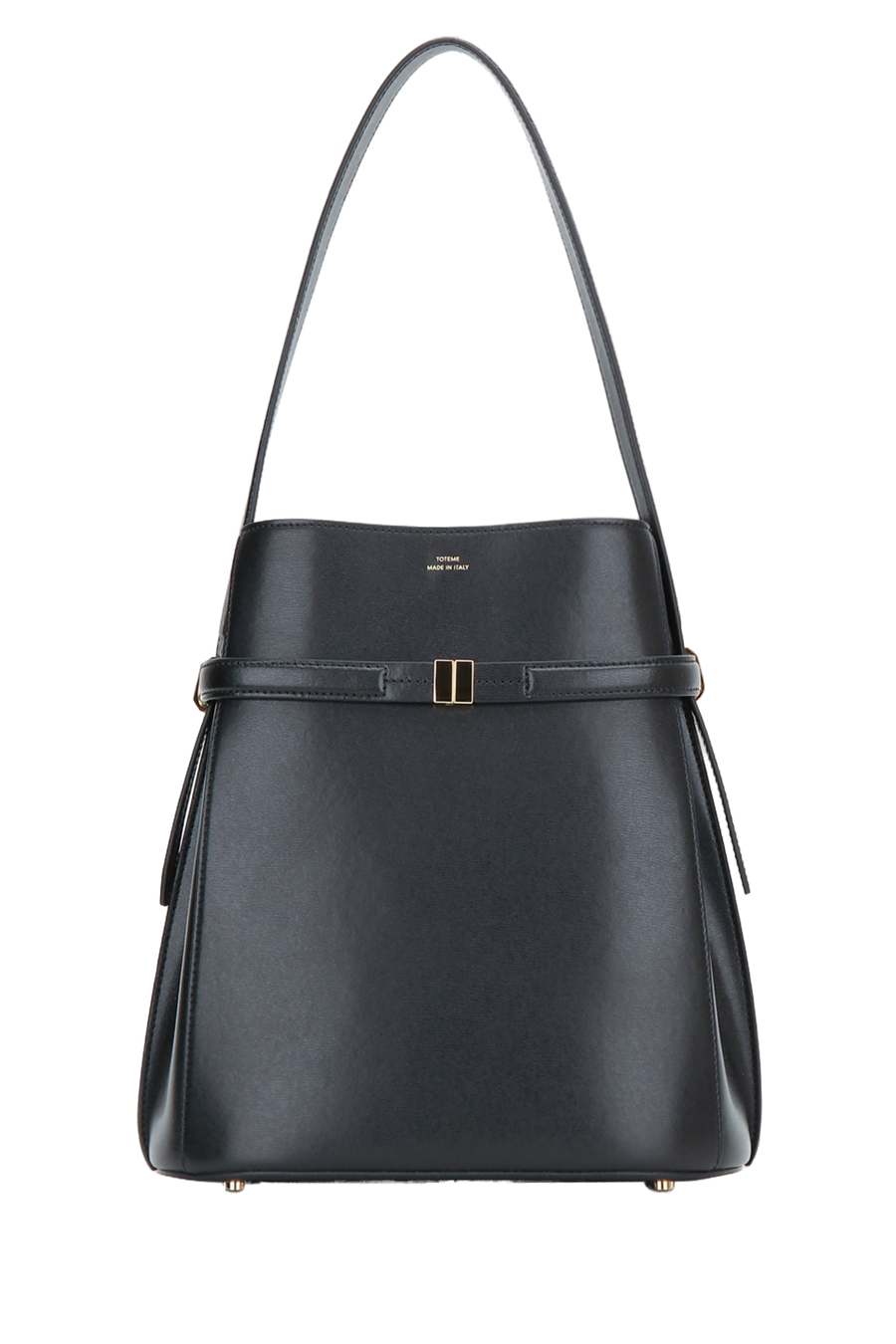 Toteme Leather Bucket Bag — Black Cow