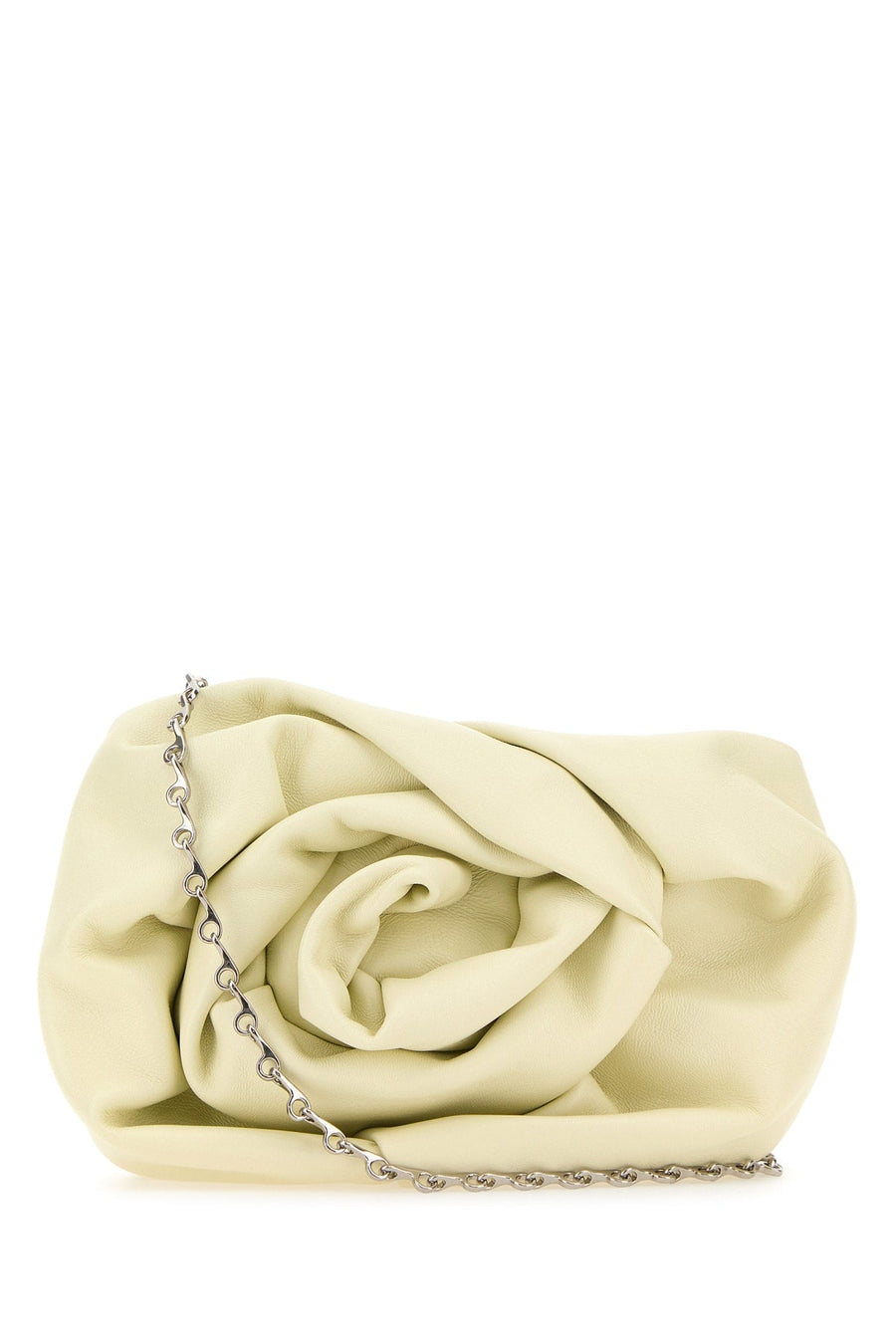 Burberry Ruched Leather Clutch — Beige