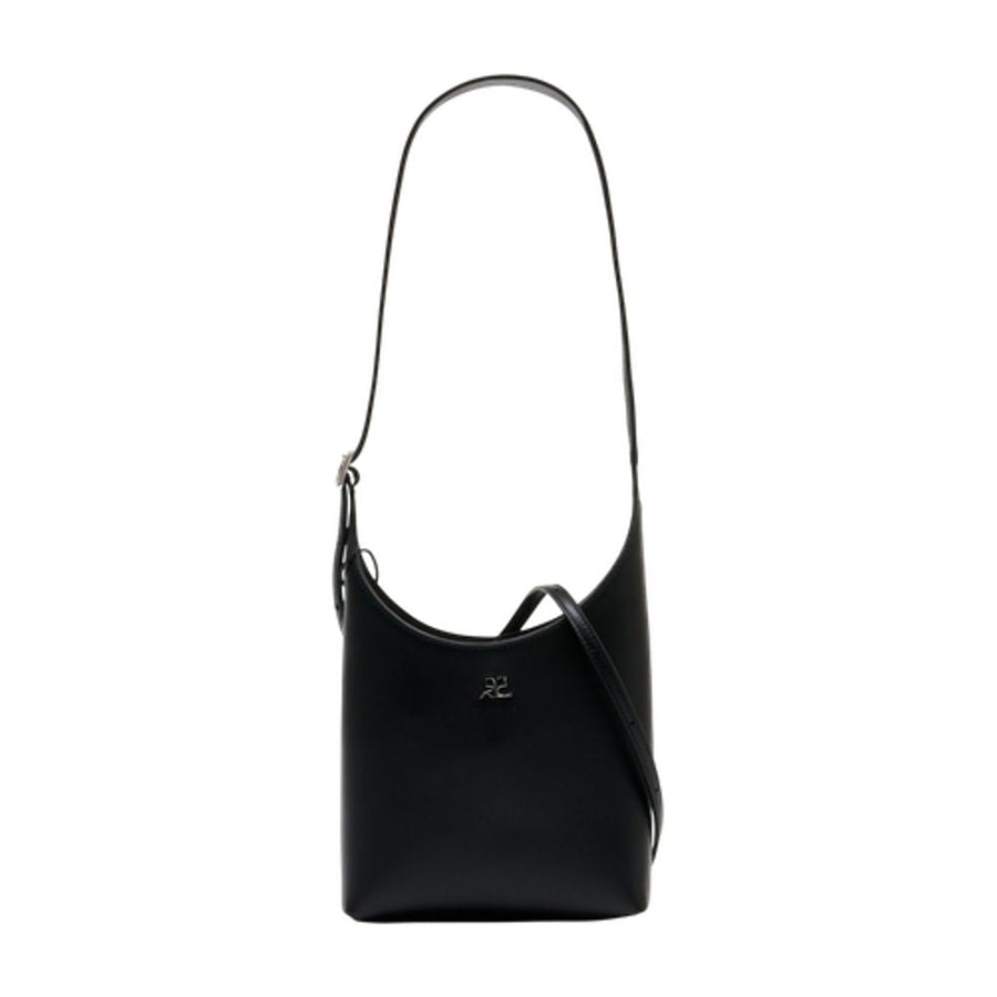 Courrèges Shoulder Bag — Black Calfskin