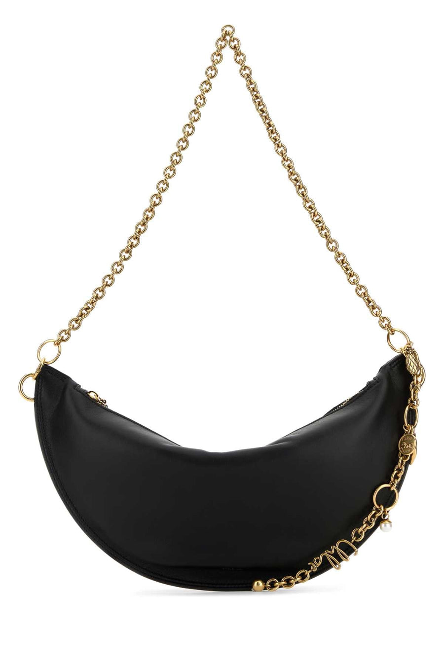 Chloé Chain-Strap Nappa Lamb Shoulder Bag — Black