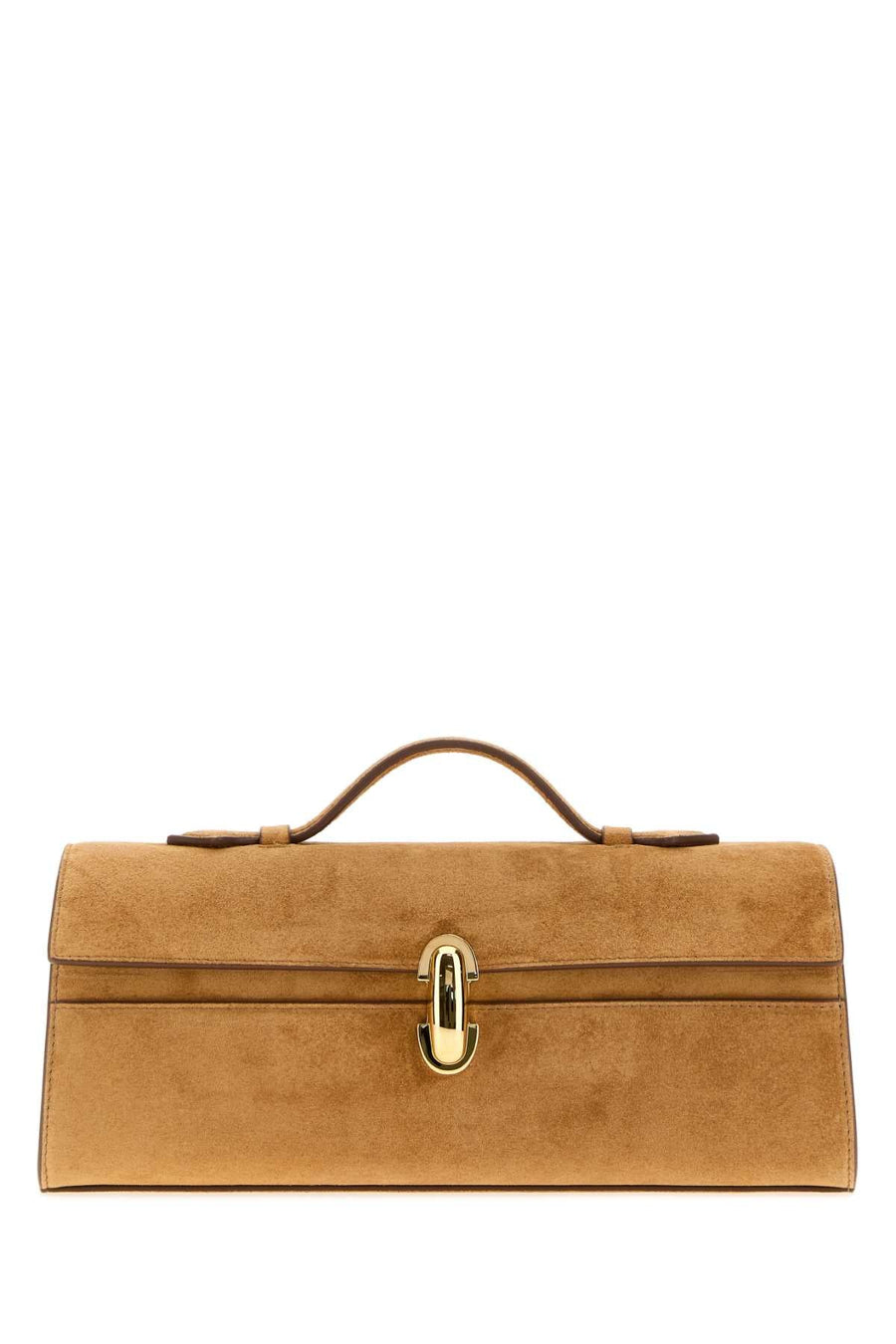 Savette Slim Symmetry Pochette Top Handle Bag — Beige